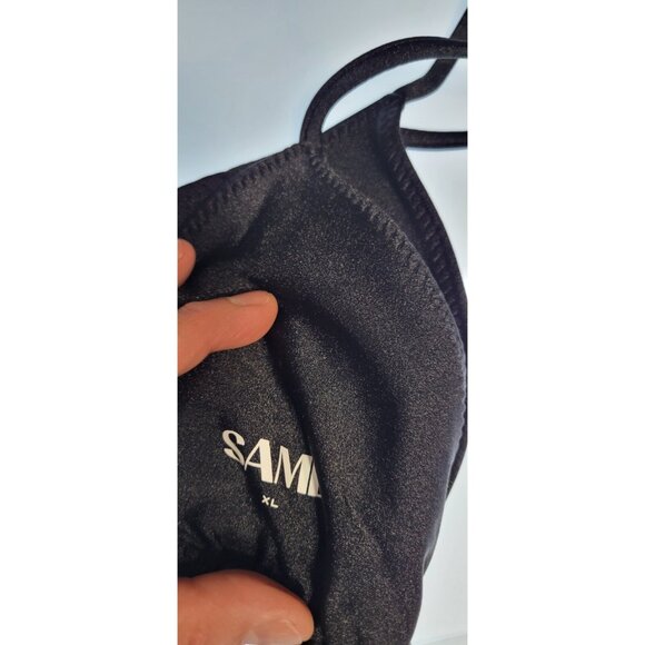 SAME Los Angeles Swim Bikini Set 2Pc Triangke Top High Weist Bottom Black XLarge - Picture 8 of 9
